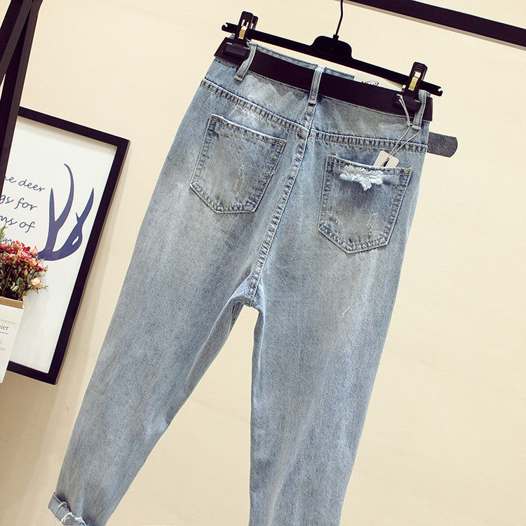 Women's summer ripped jeans