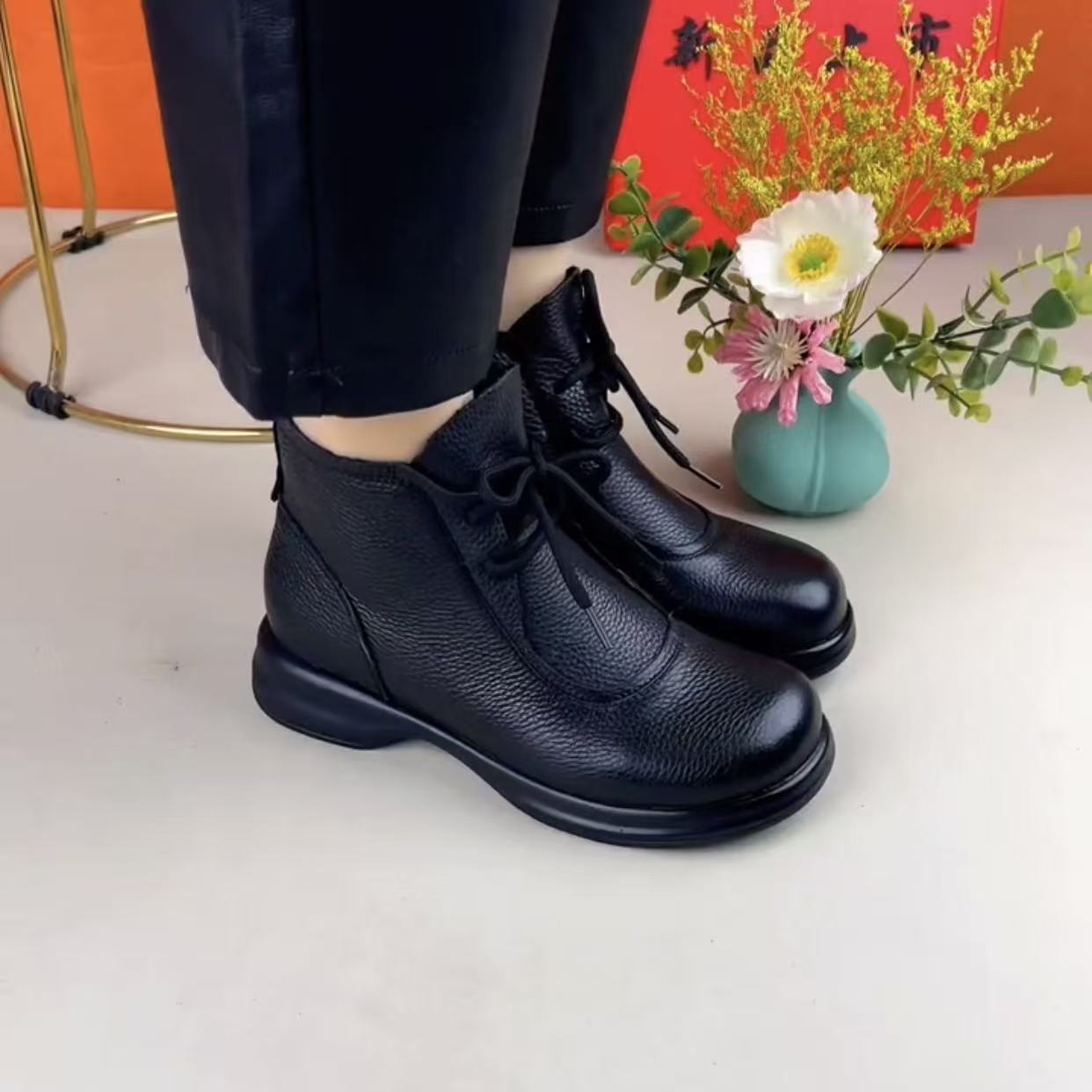 Women's  British-style Ankle Boots With Flat