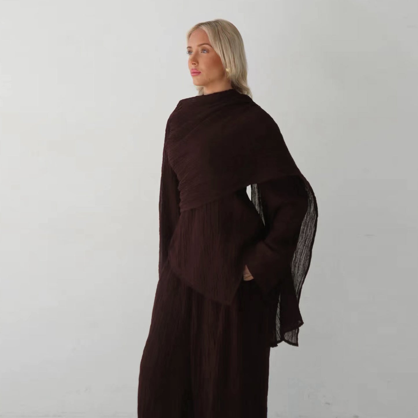 Solid-color Top And Pants Two-piece Set For Women