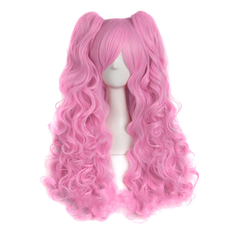 Big wave wig set double ponytail