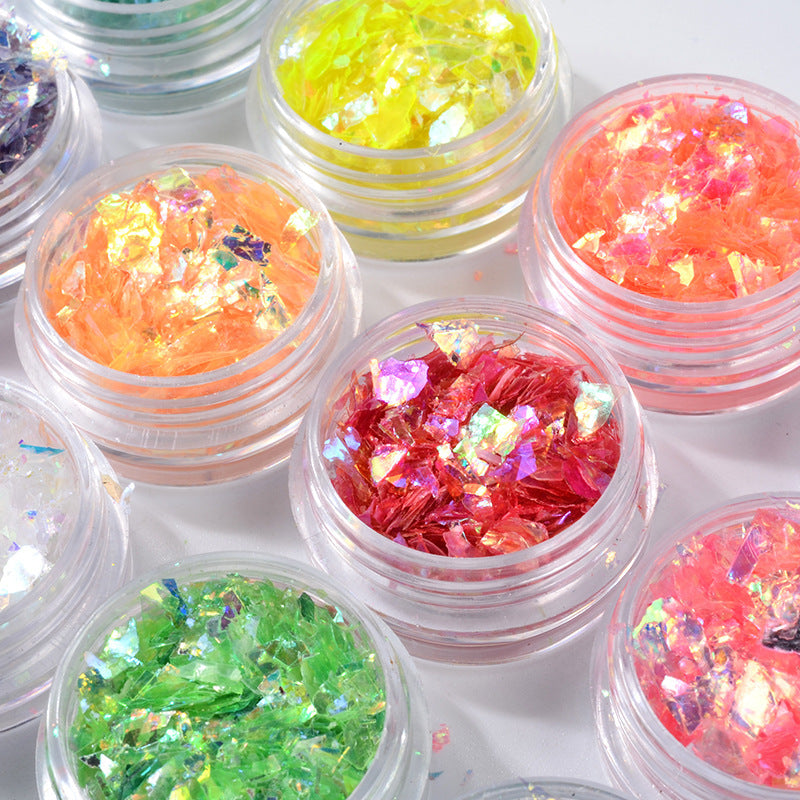 nail art colorful shell paper 12 colors