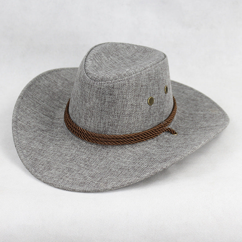 Western Denim Male Hat Double-sided Suede Sun Hat Female Horse Riding Hat