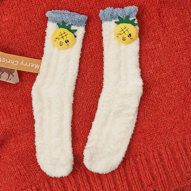 Coral Socks For Children In Autumn And Winter