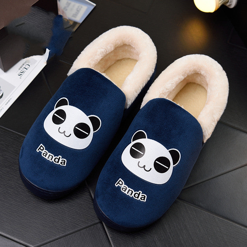 Love cartoon furry wooden floor slippers