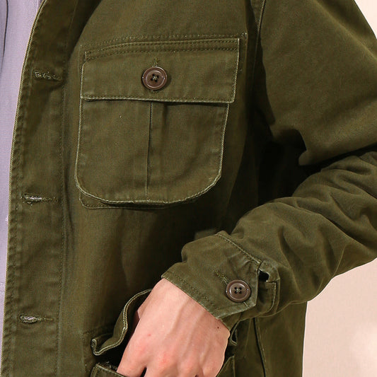 American Retro Multi-pocket Workwear Coat For Men