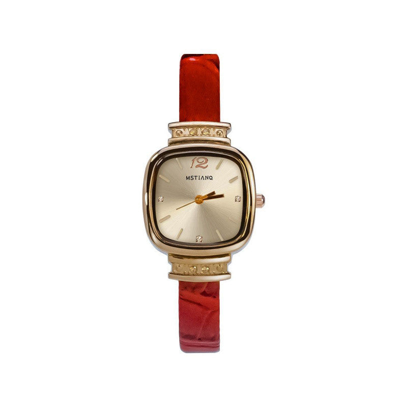 Retro-style Womens Watch With A Minimalist Petite Square Design