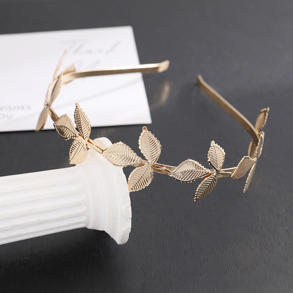 Sweet Metal Leaf Pearl Headband