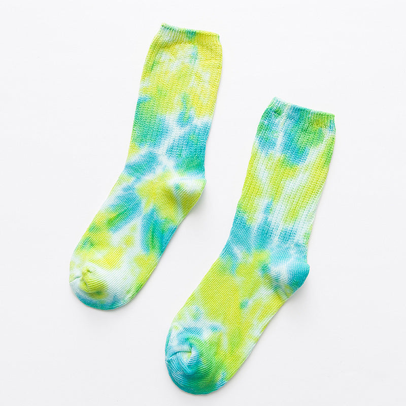 Tie-dye ethnic style piled socks