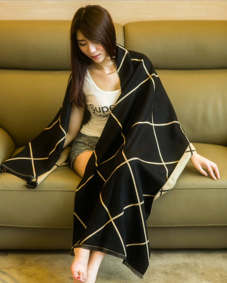 Cashmere double-sided scarf room thickened long shawl