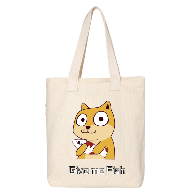 Shiba Inu Male And Female Shoulder Bag Canvas Large Capacity