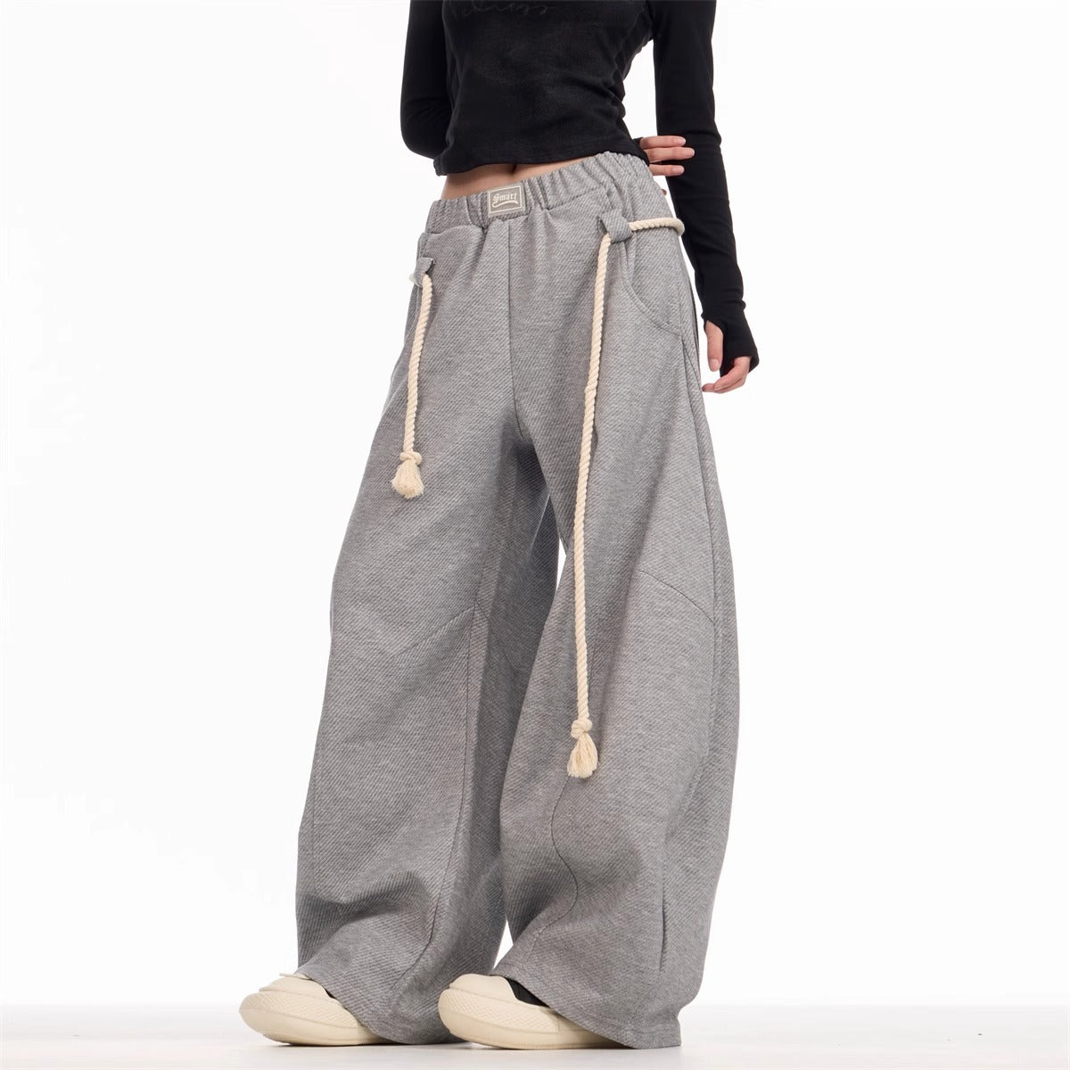 Retro Sports Pants Female Loose Wide Leg Leisure Sweatpants
