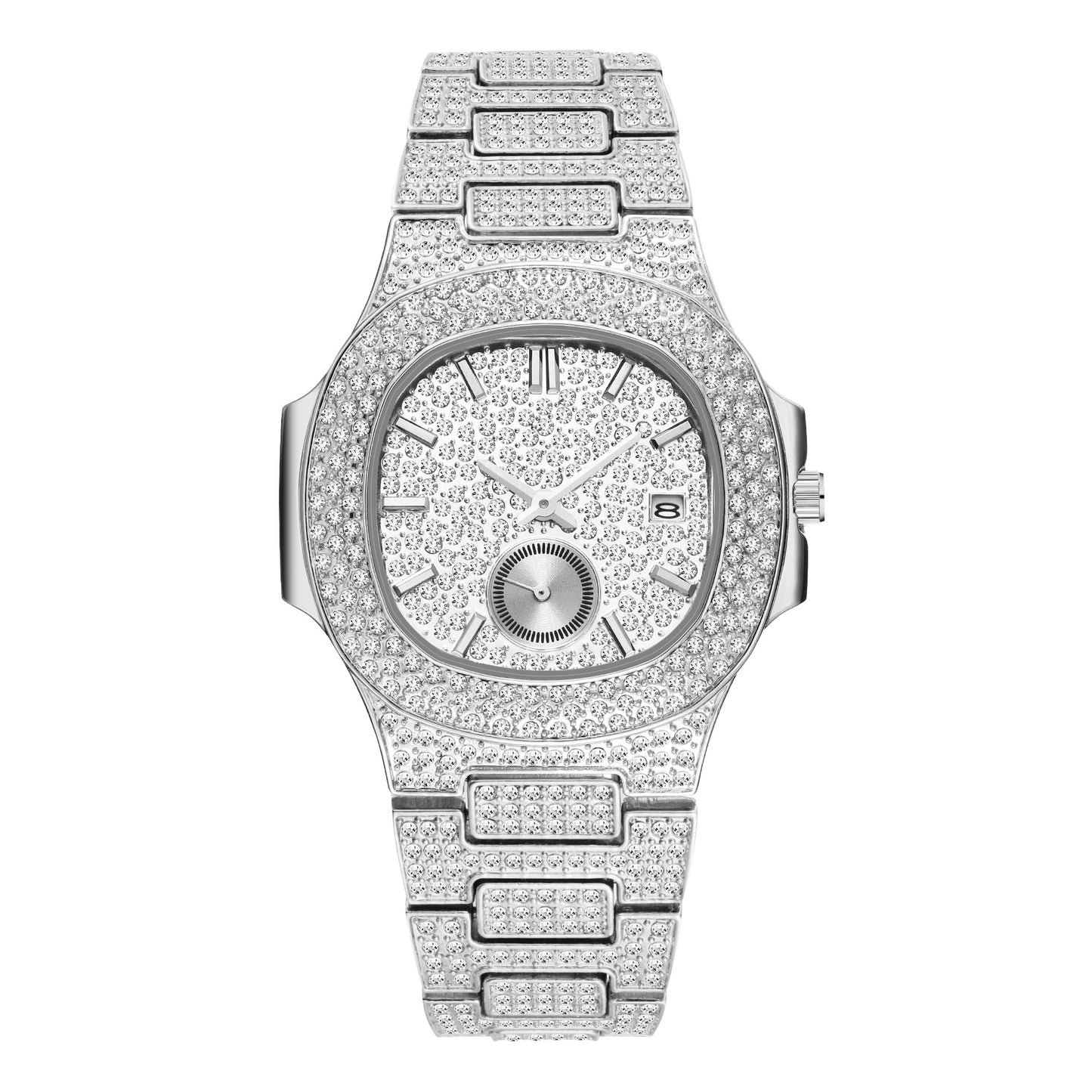 Hip Hop fuld diamant urskive high-end guld fuld diamant herre quartz ur