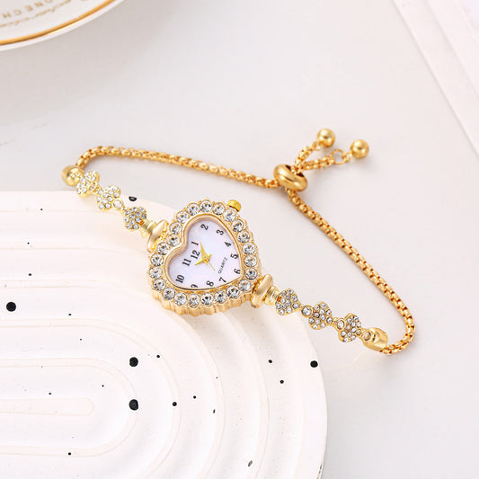 New Womens Watch With A Delicate Diamond-studded Heart Design