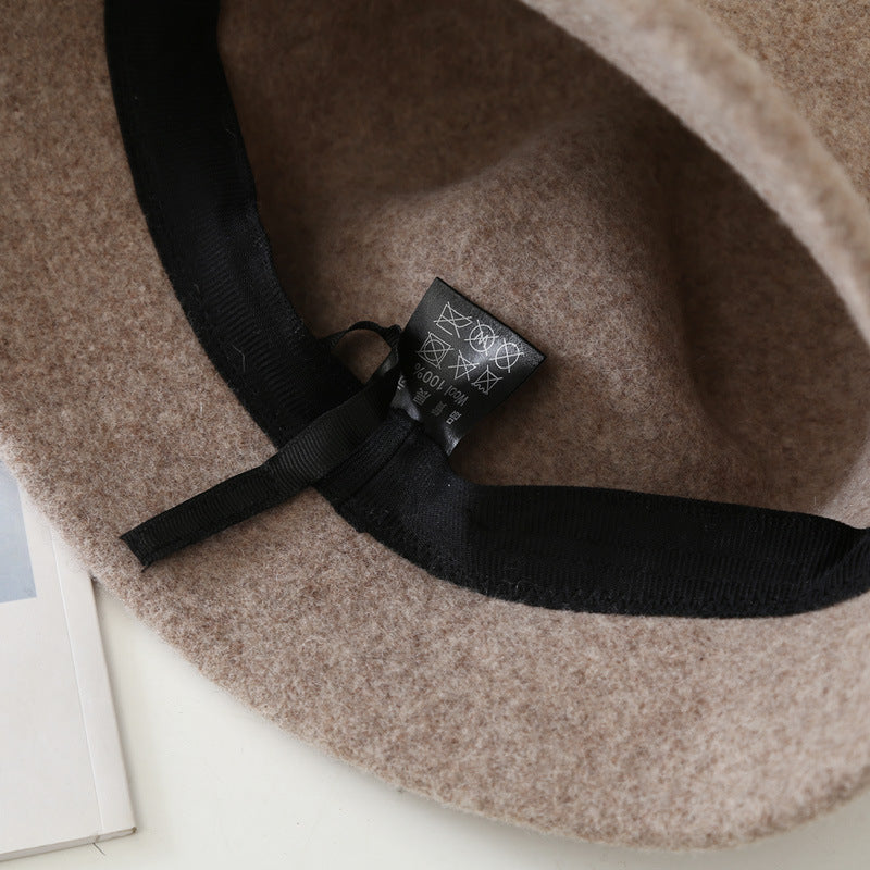 Wool Fisherman Hat Flat Top Foreign Style Multicolor