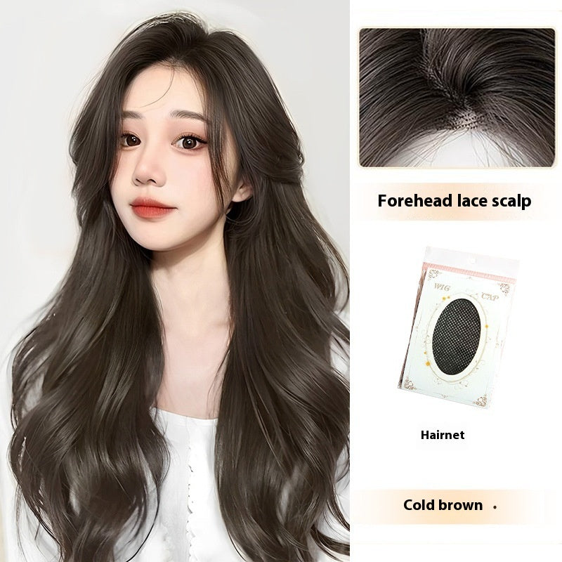 Jaulin Wig Women's Long Hair Forehead Lace Full-head Wig New Artificial Natural Mid-length Long Straight Hair Full Top Wig
