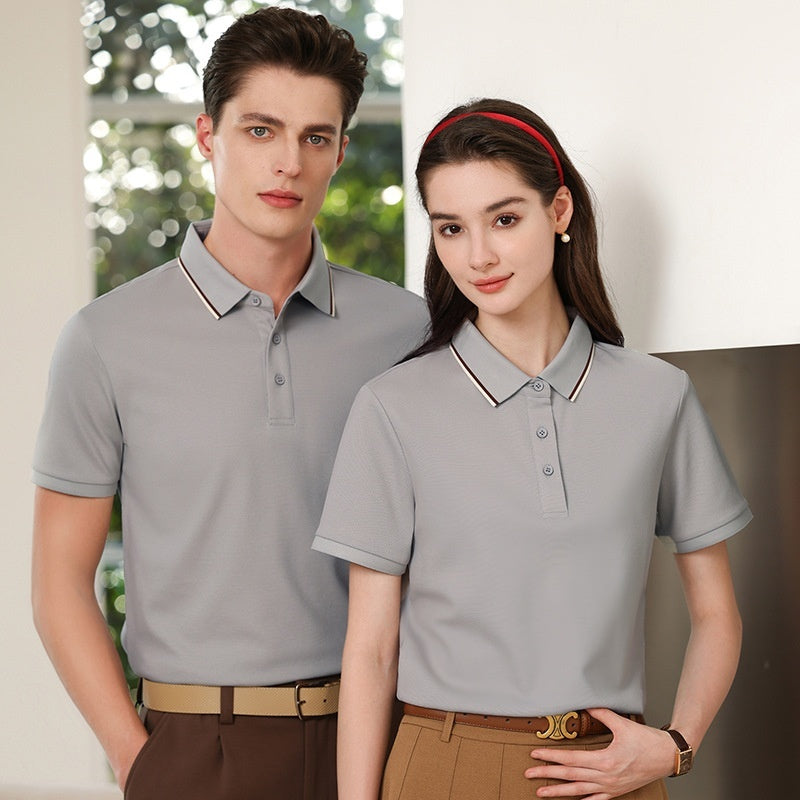 High-end Business 7A Antibacterial Mercerized Cotton Sequined Polo Shirt