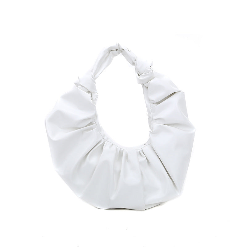 One-shouldered pleated handbag