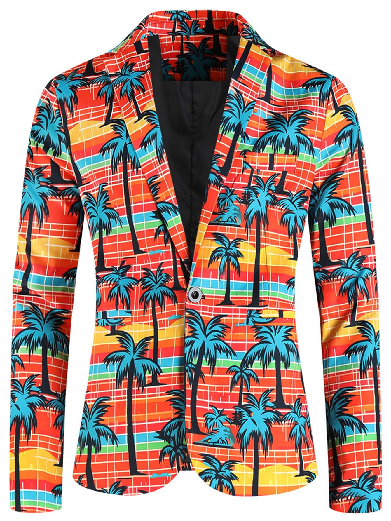 One Button Printing Leisure Suit Plus Size Men's Top