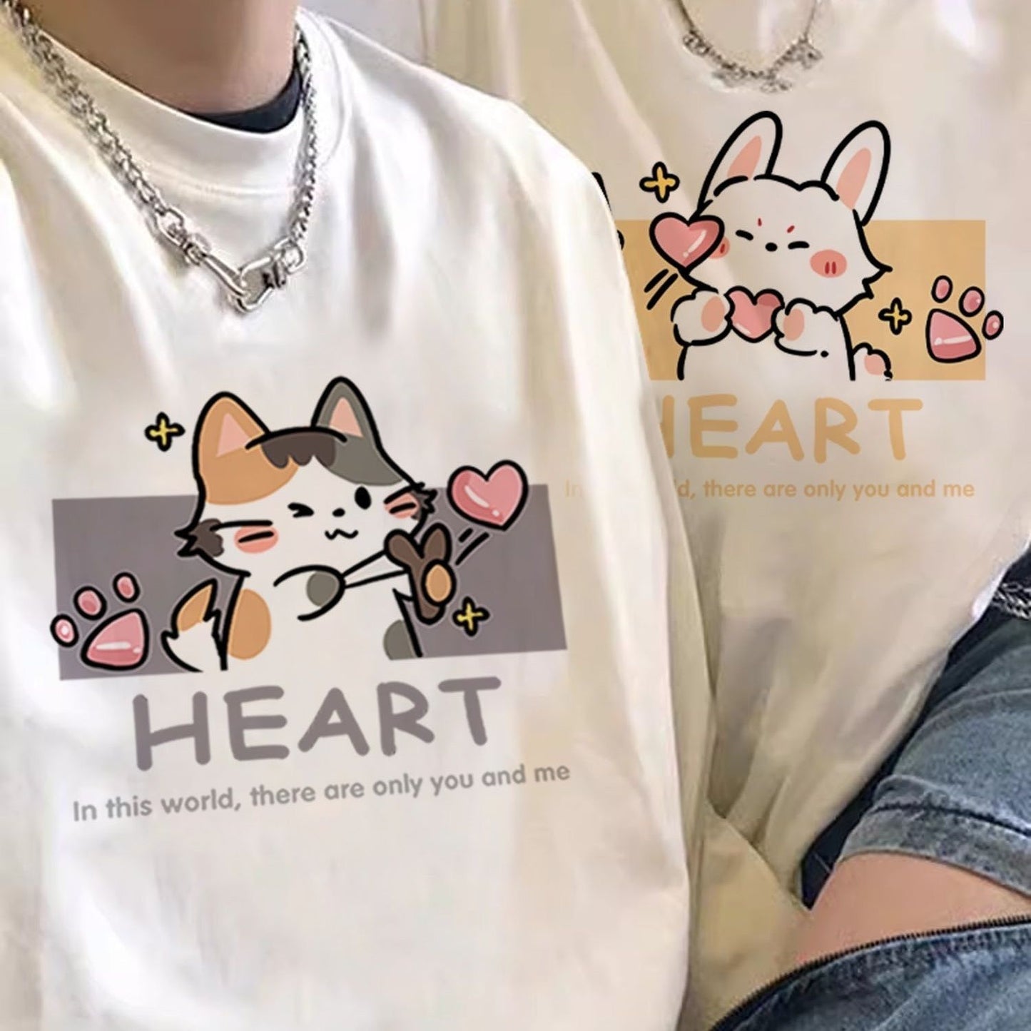Niche Cartoon Design Short Sleeve Ins Pure Cotton Round Neck Summer Wear