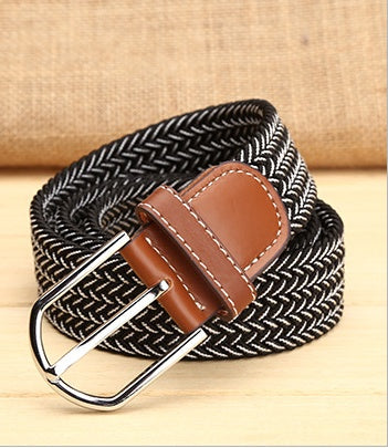 Elastic woven elastic men's belt