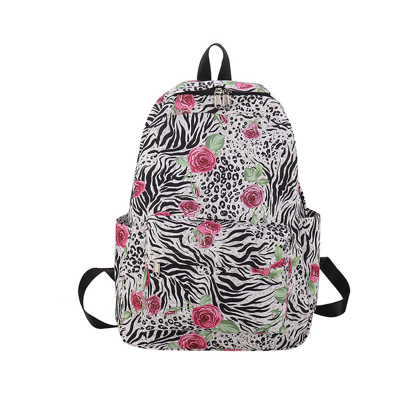 Leisure Schoolbag Women's Backpack Graffiti Color Matching Lightweight