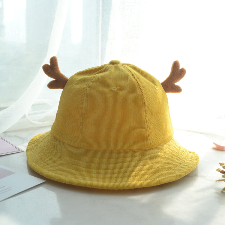 Ears Cute Sweet Soft Girl Corduroy Basin Hat
