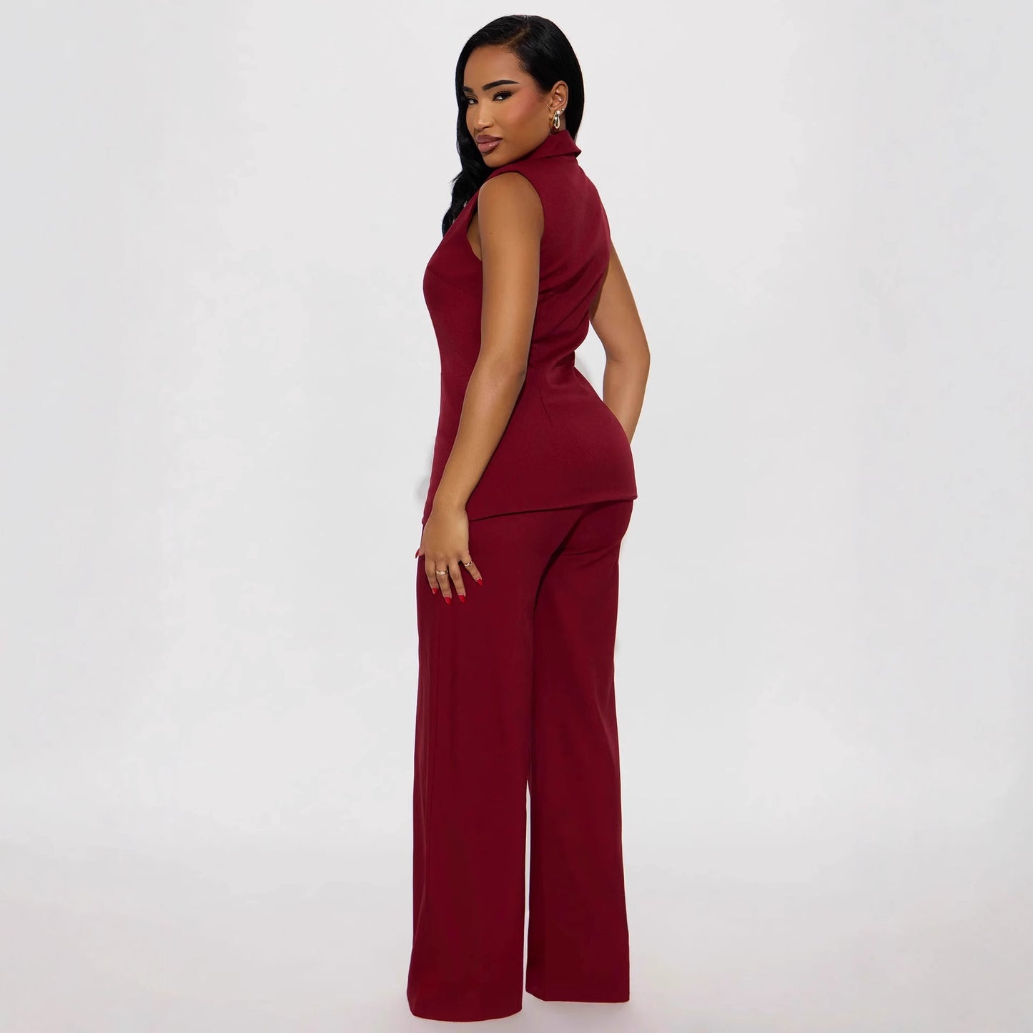 Women's Casual Sleeveless Suit Pants Set