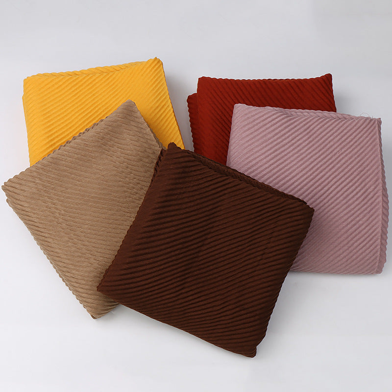 Pleated cotton women's scarf