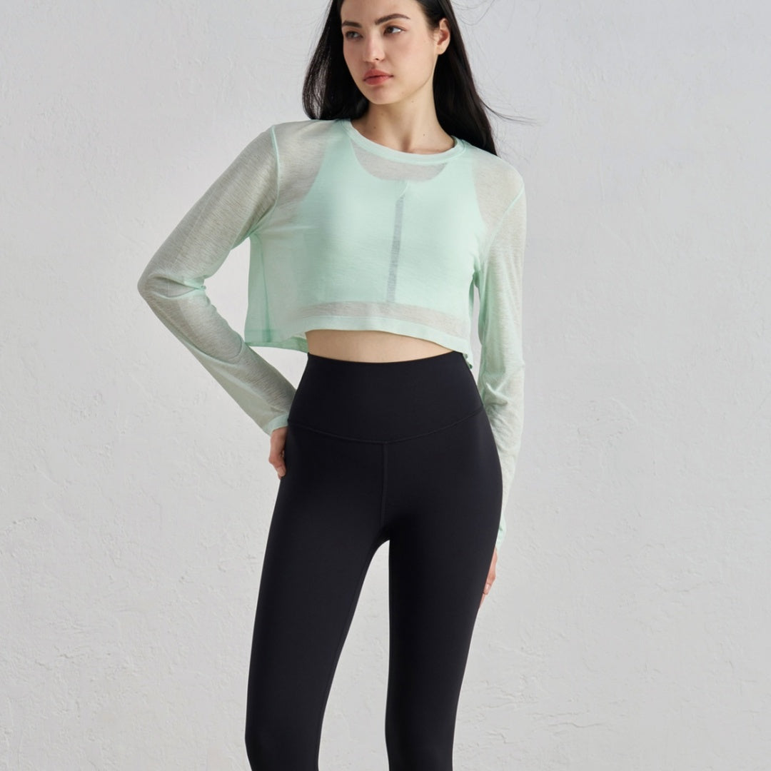 Bundle Garn Forår Og Sommer Løs Midriff Outfit Sport Langærmet Overtøj