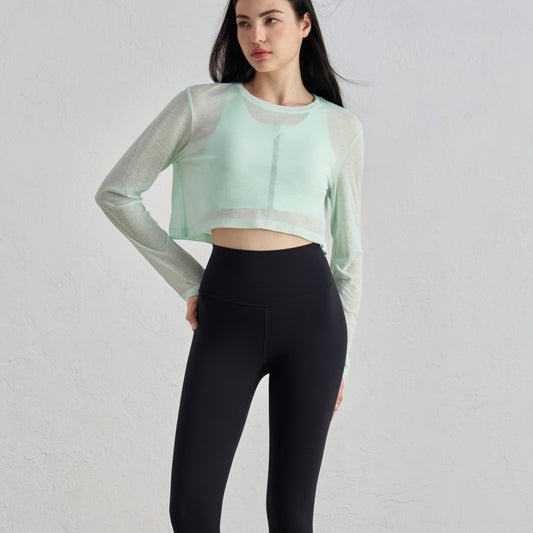 Bunchy Yarn Spring And Summer Loose Midriff Outfit Sports Long Sleeves Outerwear
