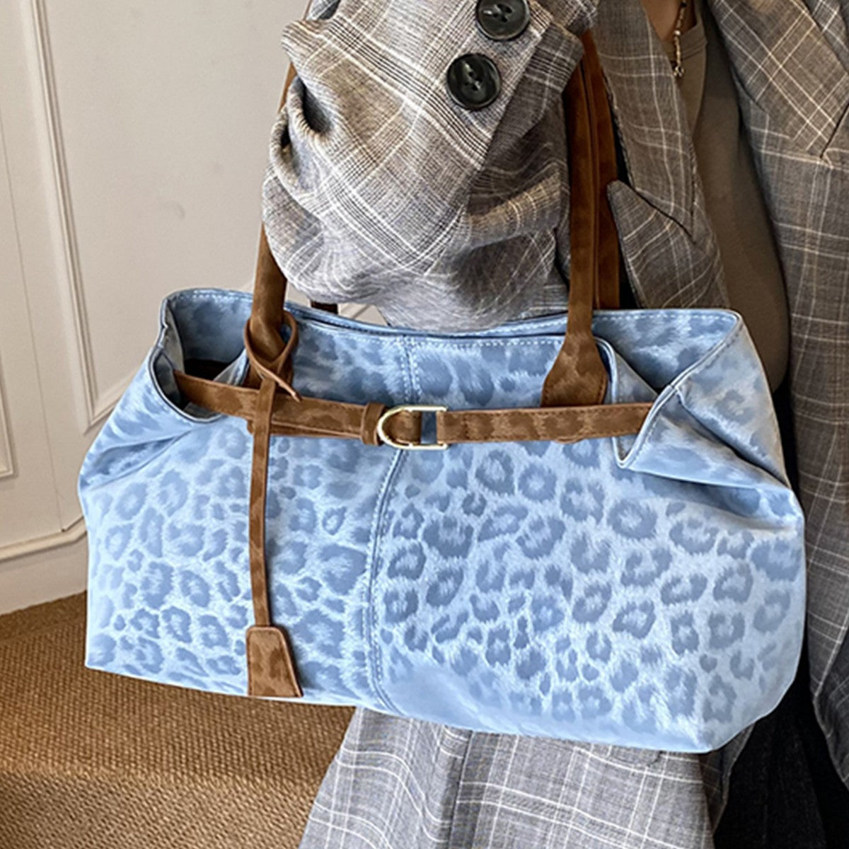 Leopard-print Shoulder Bag Fashionable Versatile And Minimalist
