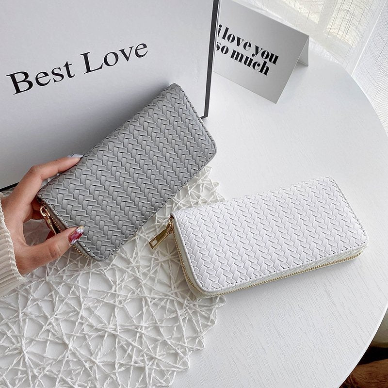 Vævet clutch med lynlås