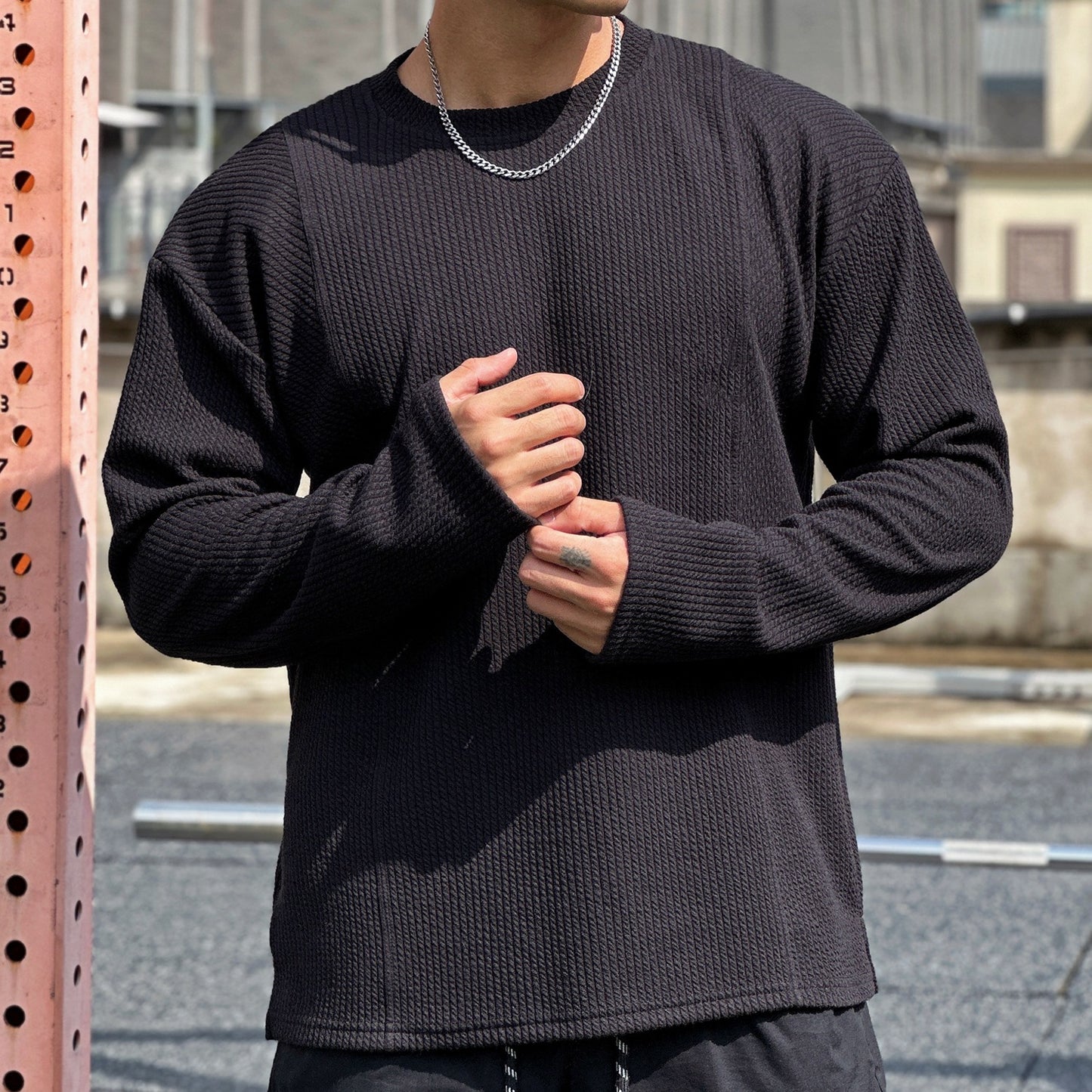Muscle Workout Men's Loose Sports Snake Pattern Long Sleeve