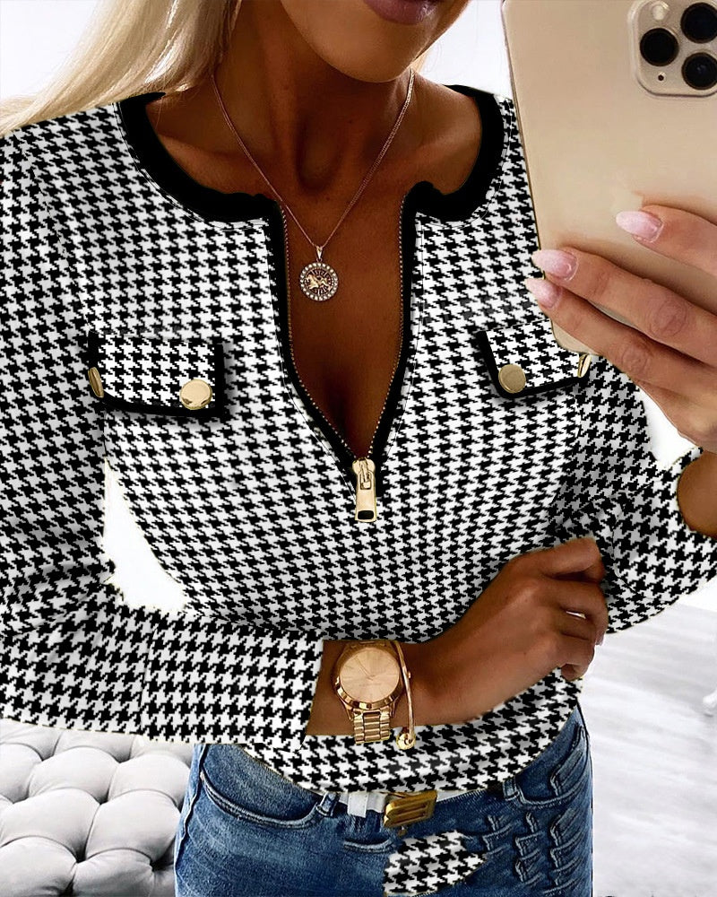 New Fashion Zipper Twist Wool Top