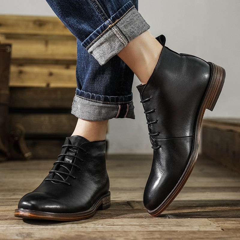 High-top Shoes Men's Business Suit Leather Boots England