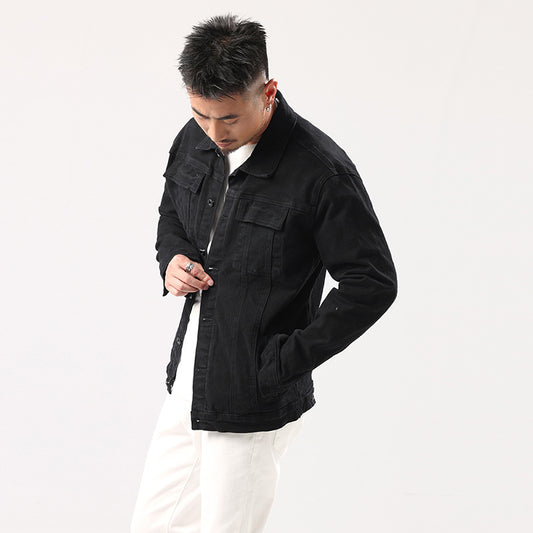 Handsome Korean Style Slim Fit Denim Coat For Men