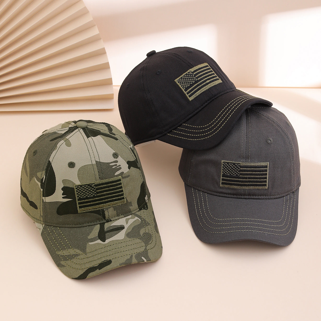 European And American Fashion Embroidered American Flag Baseball Cap With Soft Top, Wide Brim, Adjustable Sunshade, Baseball Cap Suitable For Outdoor Outings