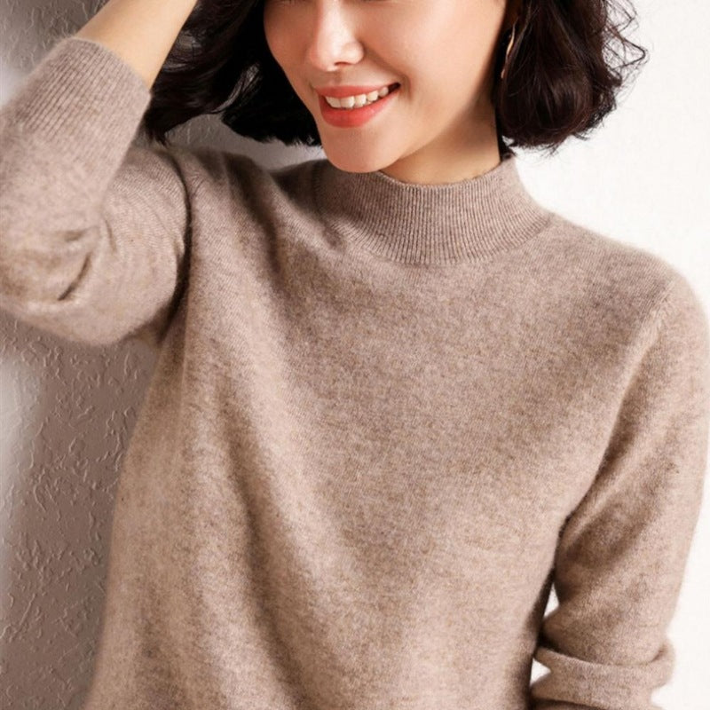 Half Turtleneck Women's Knitted Warm Bottoming Sweater