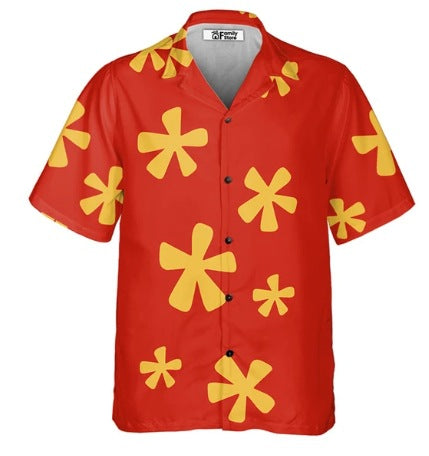 Fiber Men's Short-sleeved Shirt Stretch Printed Shirt