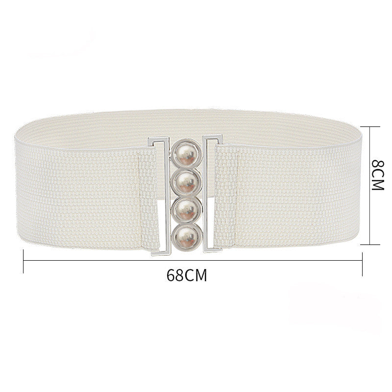Four-ring Fashion Simple Girdle Metal Wide Buckle Belt