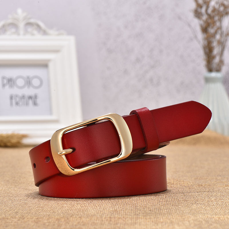 Leather belt with Japanese buckle