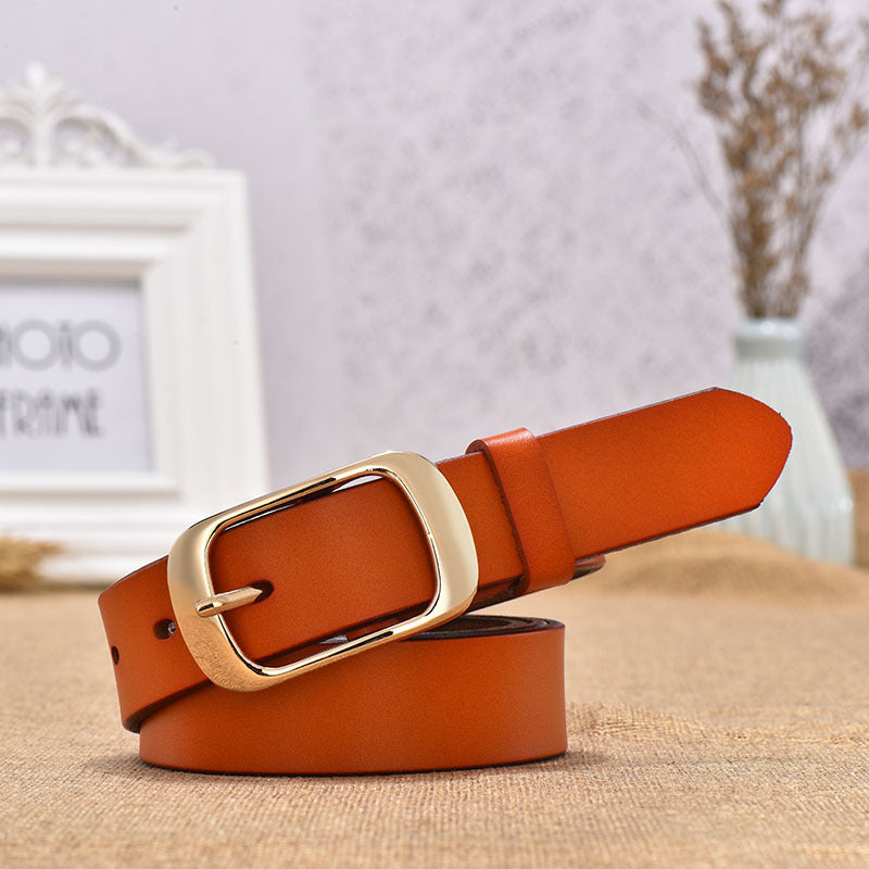 Leather belt with Japanese buckle