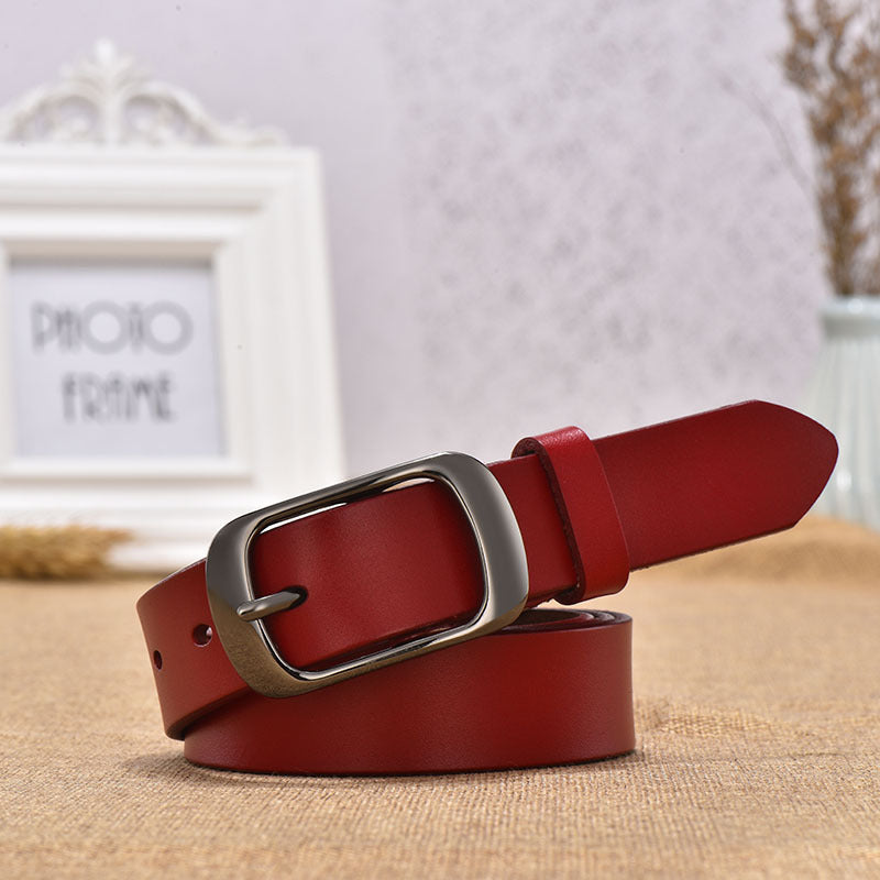 Leather belt with Japanese buckle