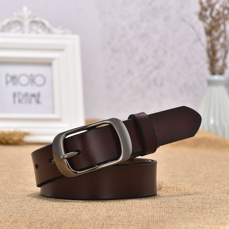 Leather belt with Japanese buckle