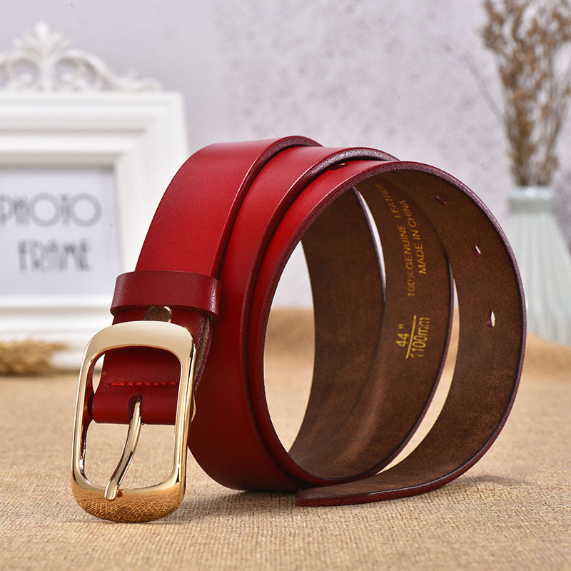 Leather belt with Japanese buckle