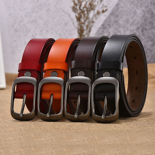 Leather belt with Japanese buckle