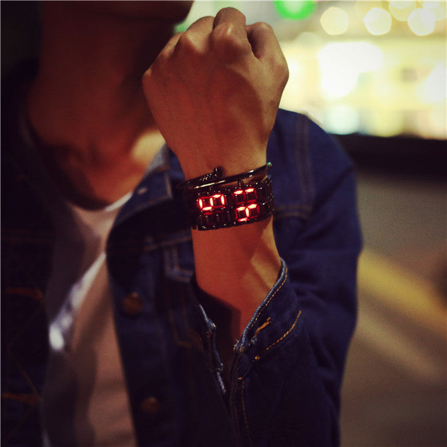 LED lava electronic watch