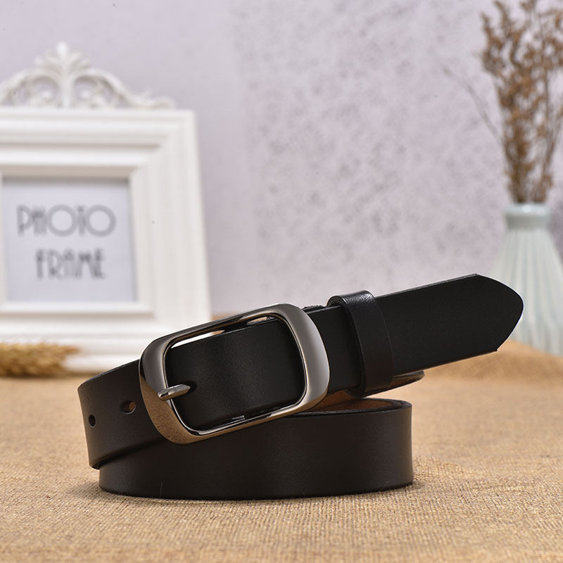 Leather belt with Japanese buckle
