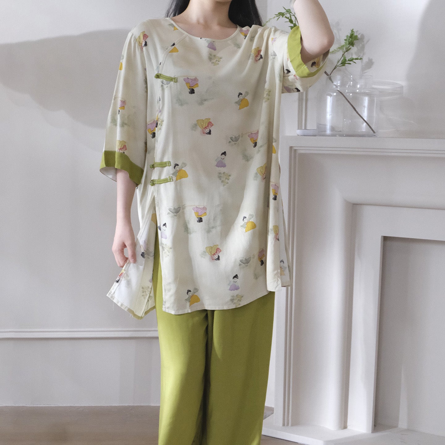 Can Be Worn Outside New National Style Poppin Pajamas Suit