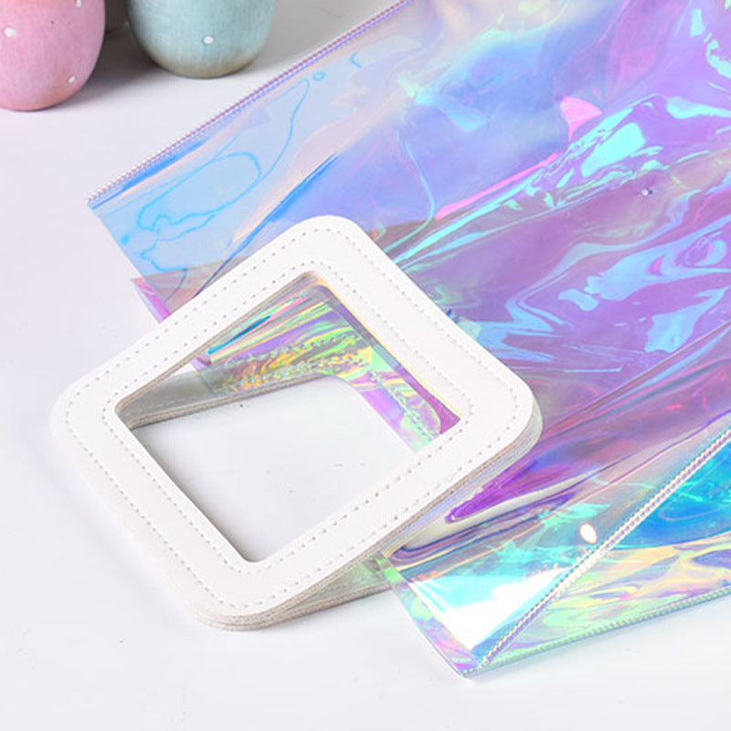 Creative Transparent Jelly Colorful Laser Tote Bag
